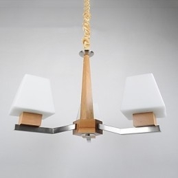 Designer Touch Decorative Modern Contemporary Electroplated Feature for Wood Bamboo Chandelier