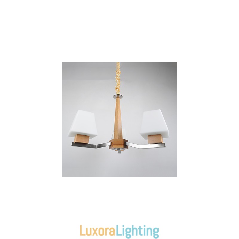 Designer Touch Decorative Modern Contemporary Electroplated Feature for Wood Bamboo Chandelier