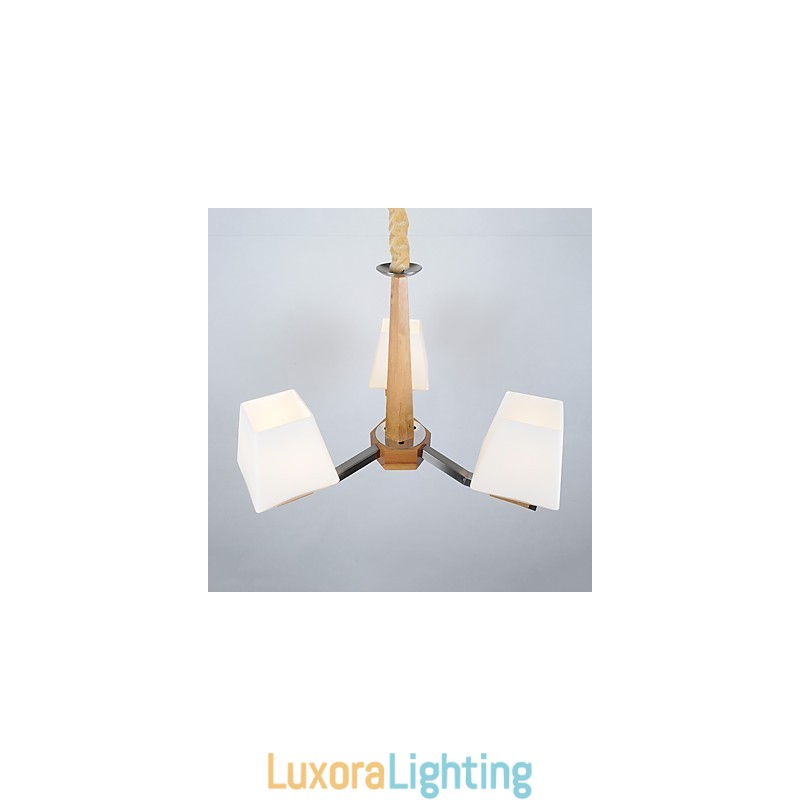 Designer Touch Decorative Modern Contemporary Electroplated Feature for Wood Bamboo Chandelier