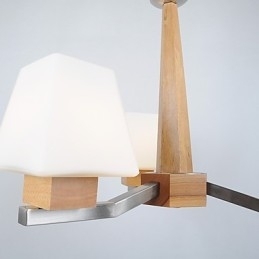 Designer Touch Decorative Modern Contemporary Electroplated Feature for Wood Bamboo Chandelier