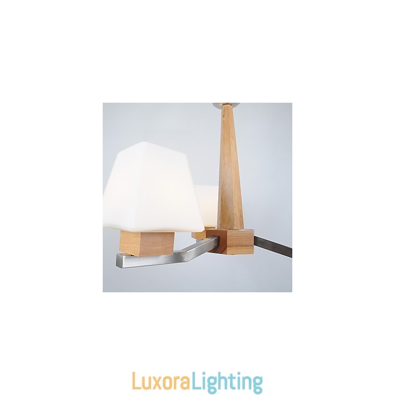 Designer Touch Decorative Modern Contemporary Electroplated Feature for Wood Bamboo Chandelier