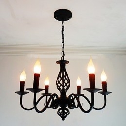Designer Touch Decorative Artistic Chic & Modern Others Feature for Candle Style Metal Indoors 6 Bulbs Chandelier