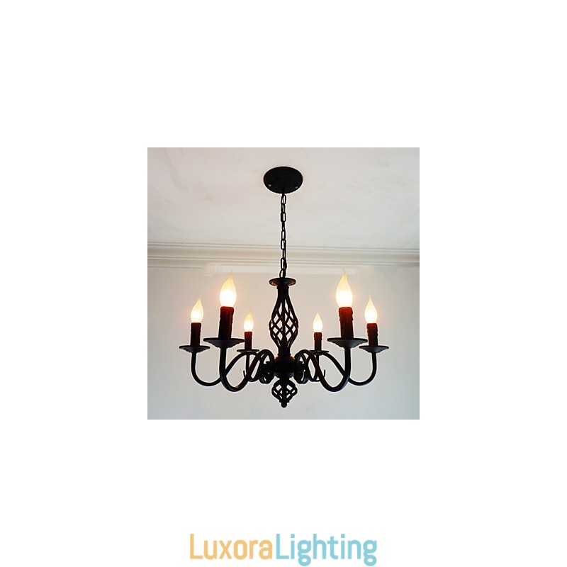 Designer Touch Decorative Artistic Chic & Modern Others Feature for Candle Style Metal Indoors 6 Bulbs Chandelier