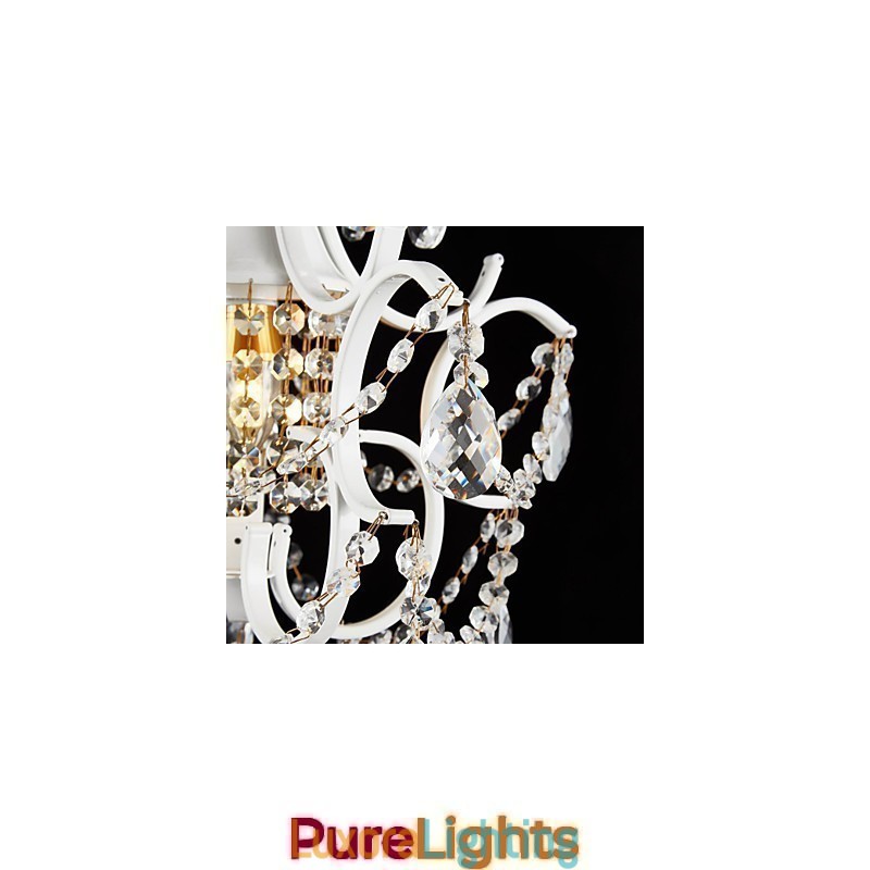 Designer Touch Decorative Iron Painting Chandelier with Clear Crystal Modern Lighting Lamp