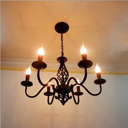 Designer Touch Decorative Artistic Chic & Modern Others Feature for Candle Style Metal Indoors 6 Bulbs Chandelier