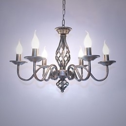 Designer Touch Decorative Artistic Chic & Modern Others Feature for Candle Style Metal Indoors 6 Bulbs Chandelier