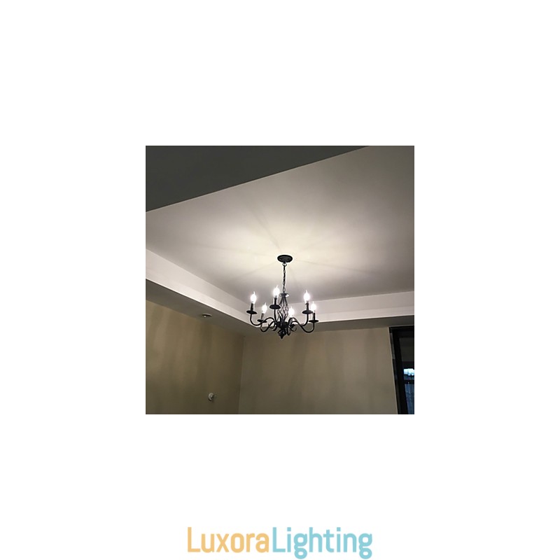 Designer Touch Decorative Artistic Chic & Modern Others Feature for Candle Style Metal Indoors 6 Bulbs Chandelier