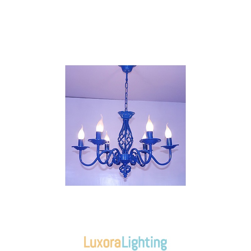 Designer Touch Decorative Artistic Chic & Modern Others Feature for Candle Style Metal Indoors 6 Bulbs Chandelier