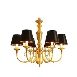 Designer Touch Decorative Chandelier Traditional Classic Country Brass Feature for Mini Style Metal 6 Bulbs