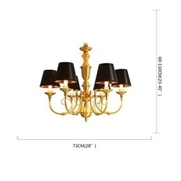 Designer Touch Decorative Chandelier Traditional Classic Country Brass Feature for Mini Style Metal 6 Bulbs