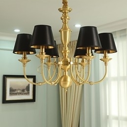 Designer Touch Decorative Chandelier Traditional Classic Country Brass Feature for Mini Style Metal 6 Bulbs