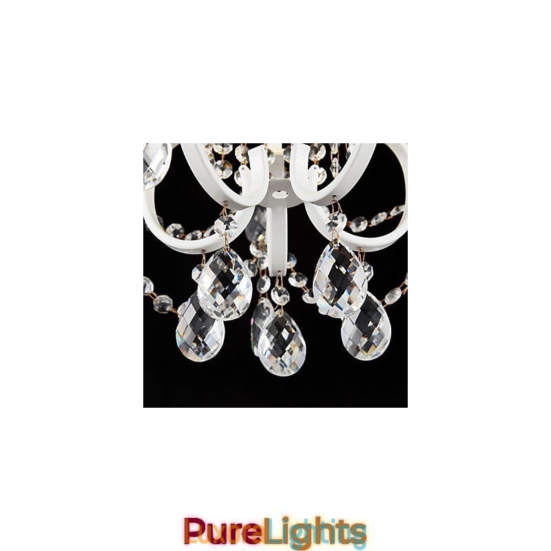 Designer Touch Decorative Iron Painting Chandelier with Clear Crystal Modern Lighting Lamp