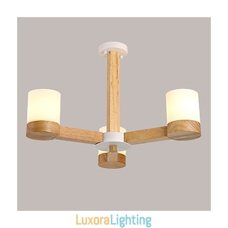 Designer Touch Decorative 3 Lights Chandelier Modern Contemporary Traditional Classic Vintage Country Wood Feature for Wood