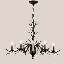 Designer Touch Decorative 6 Lights Crystal Chandelier Modern Contemporary Traditional Classic Vintage Retro Country Painting Feature