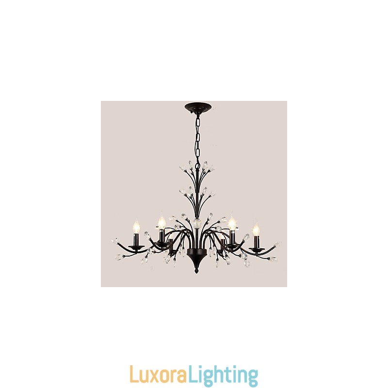 Designer Touch Decorative 6 Lights Crystal Chandelier Modern Contemporary Traditional Classic Vintage Retro Country Painting Feature