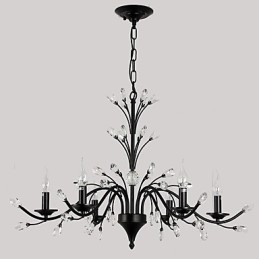 Designer Touch Decorative 6 Lights Crystal Chandelier Modern Contemporary Traditional Classic Vintage Retro Country Painting Feature