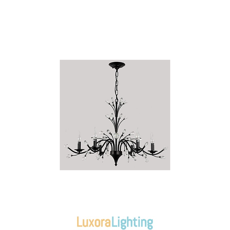 Designer Touch Decorative 6 Lights Crystal Chandelier Modern Contemporary Traditional Classic Vintage Retro Country Painting Feature