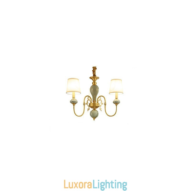 Designer Touch Decorative Traditional Classic Country Brass Feature for Mini Style Metal 3 Bulbs Chandelier