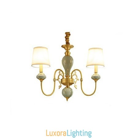 Designer Touch Decorative Traditional Classic Country Brass Feature for Mini Style Metal 3 Bulbs Chandelier