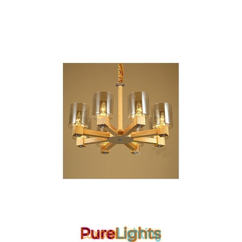 Designer Touch Decorative Fashion Pendant lamp Table Wooden Glass Cover