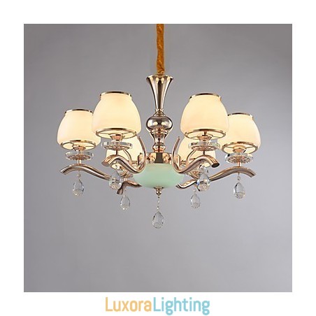 Designer Touch Decorative Chandelier Modern Contemporary Electroplated Feature for Crystal Metal