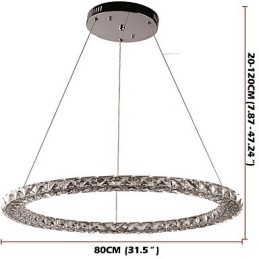 Designer Touch Decorative Ring Crystal Pendant Light Modern Crystal Chandelier Ceiling Lights Indoor Lamp Fixtures Dimmable with Remote Control