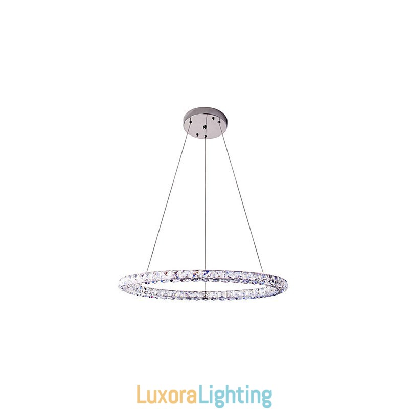 Designer Touch Decorative Ring Crystal Pendant Light Modern Crystal Chandelier Ceiling Lights Indoor Lamp Fixtures Dimmable with Remote Control