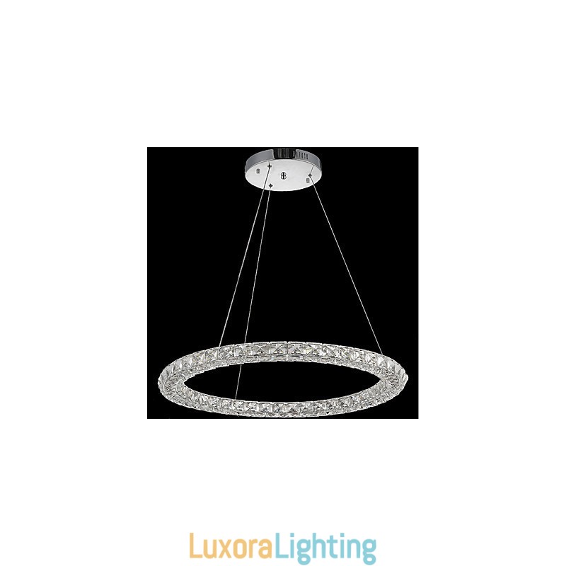 Designer Touch Decorative Ring Crystal Pendant Light Modern Crystal Chandelier Ceiling Lights Indoor Lamp Fixtures Dimmable with Remote Control