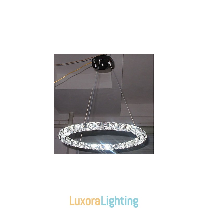 Designer Touch Decorative Ring Crystal Pendant Light Modern Crystal Chandelier Ceiling Lights Indoor Lamp Fixtures Dimmable with Remote Control