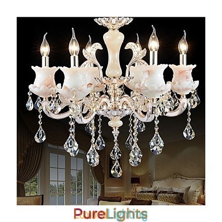 Designer Touch Decorative European Style Zinc Alloy Candle Crystal Pendant lamp