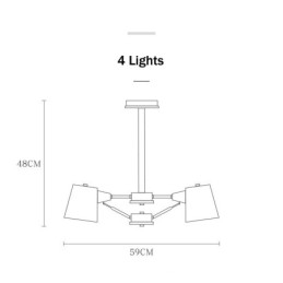 Designer Touch Decorative 4 Light Multi Colours Macaron Wood Vintage Painting Feature Metal Chandelier