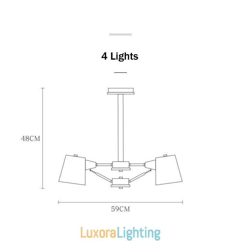 Designer Touch Decorative 4 Light Multi Colours Macaron Wood Vintage Painting Feature Metal Chandelier