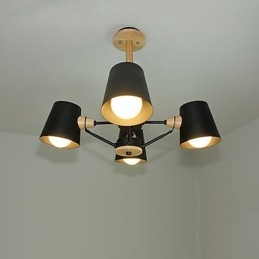 Designer Touch Decorative 4 Light Multi Colours Macaron Wood Vintage Painting Feature Metal Chandelier