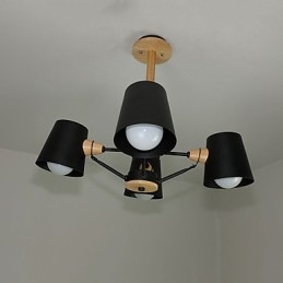 Designer Touch Decorative 4 Light Multi Colours Macaron Wood Vintage Painting Feature Metal Chandelier