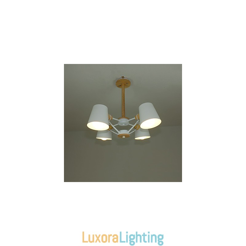 Designer Touch Decorative 4 Light Multi Colours Macaron Wood Vintage Painting Feature Metal Chandelier