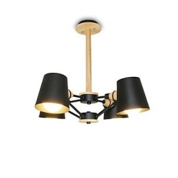 Designer Touch Decorative 4 Light Multi Colours Macaron Wood Vintage Painting Feature Metal Chandelier