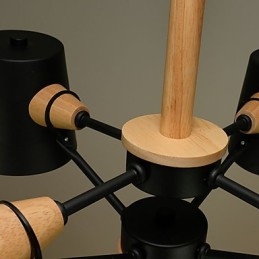 Designer Touch Decorative 4 Light Multi Colours Macaron Wood Vintage Painting Feature Metal Chandelier