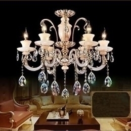 Designer Touch Decorative European High Grade Jade Crystal Pendant Lamp Atmosphere Zinc Alloy Pendant lamp Candle Crystal lamp