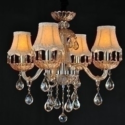 Designer Touch Decorative Chandelier Crystal Retro Glass 4 Light