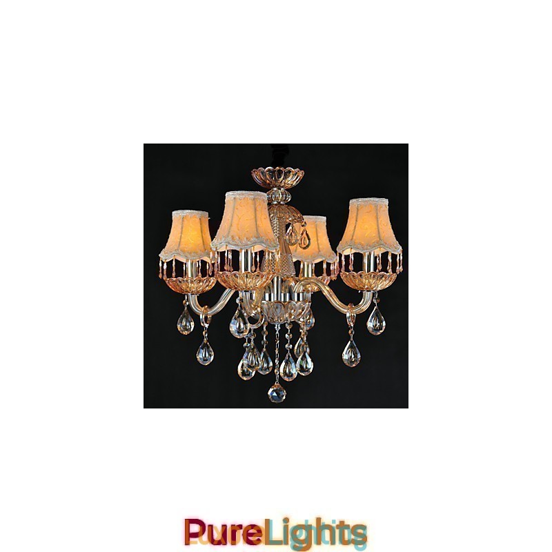 Designer Touch Decorative Chandelier Crystal Retro Glass 4 Light