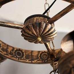 Designer Touch Decorative Rustic Lodge Vintage Retro Country Globe Painting Feature for Mini Style Designers Metal Chandelier