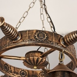 Designer Touch Decorative Rustic Lodge Vintage Retro Country Globe Painting Feature for Mini Style Designers Metal Chandelier