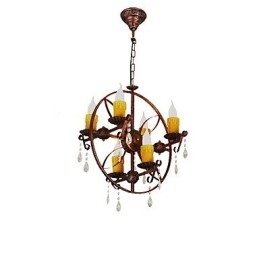 Designer Touch Decorative Rustic Lodge Vintage Retro Country Globe Painting Feature for Mini Style Designers Metal Chandelier