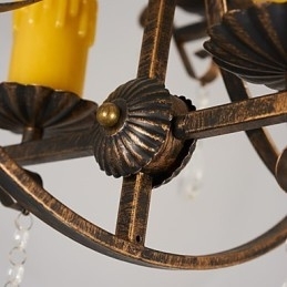 Designer Touch Decorative Rustic Lodge Vintage Retro Country Globe Painting Feature for Mini Style Designers Metal Chandelier