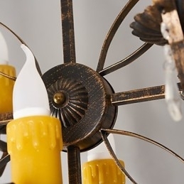 Designer Touch Decorative Rustic Lodge Vintage Retro Country Globe Painting Feature for Mini Style Designers Metal Chandelier