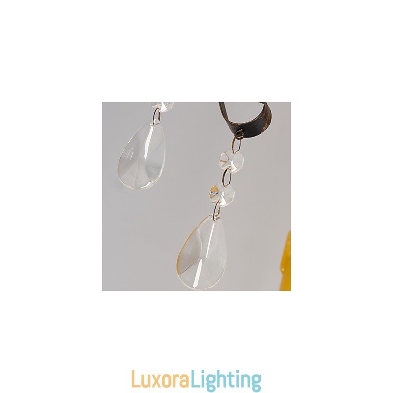 Designer Touch Decorative Rustic Lodge Vintage Retro Country Globe Painting Feature for Mini Style Designers Metal Chandelier