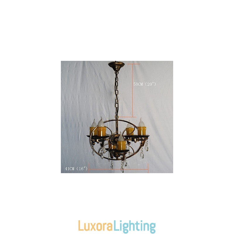 Designer Touch Decorative Rustic Lodge Vintage Retro Country Globe Painting Feature for Mini Style Designers Metal Chandelier