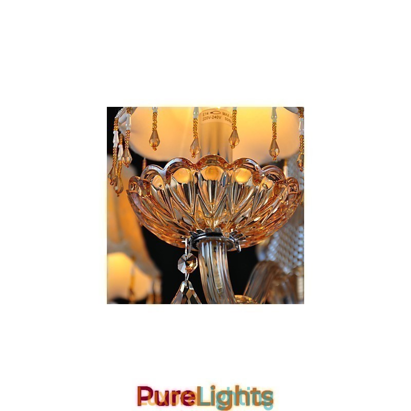 Designer Touch Decorative Chandelier Crystal Retro Glass 4 Light