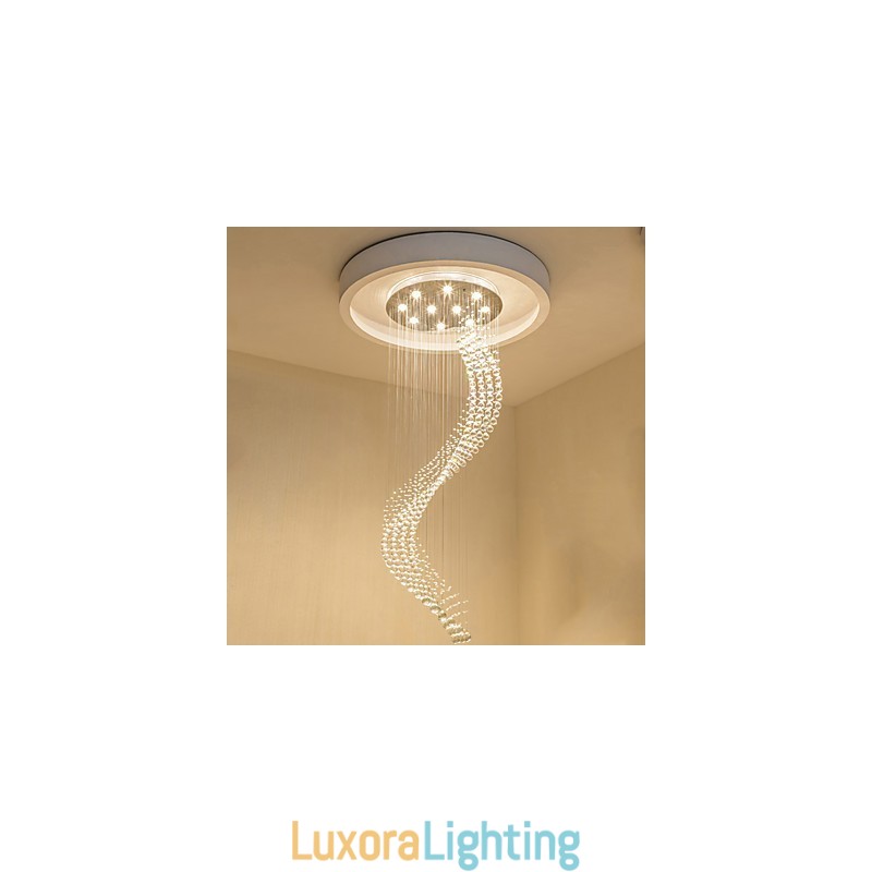 Designer Touch Decorative Modern Crystal Ceiling Pendant Light Indoor Chandelier Home Hanging Lighting Chandelier Lamps Fixtures 3W WARM WHITE Bulbs