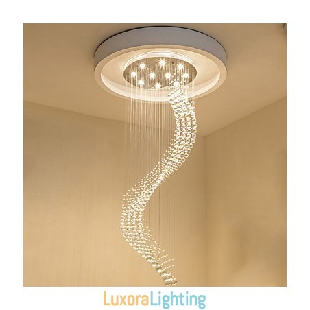 Designer Touch Decorative Modern Crystal Ceiling Pendant Light Indoor Chandelier Home Hanging Lighting Chandelier Lamps Fixtures 3W WARM WHITE Bulbs